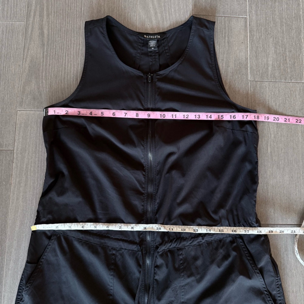 Athleta Flex Jumpsuit Black Size 12 588230 Cinch Wide Leg Outdoor Travel - Picture 9 of 16